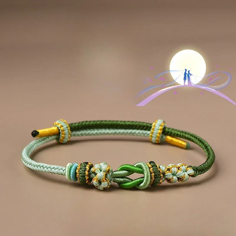 Pulseras de cuerda roja trenzadas ajustables para mujer, productos parcialmente preparados, cuentas usables, cadena de cuerda del año del zodiaco para pareja