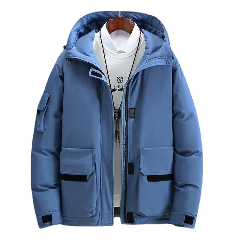 

2023 New Men's Down Jacket Winter Trend Coat Male Fashion Handsome Thick Warm Parka Hooded Overcoat Men