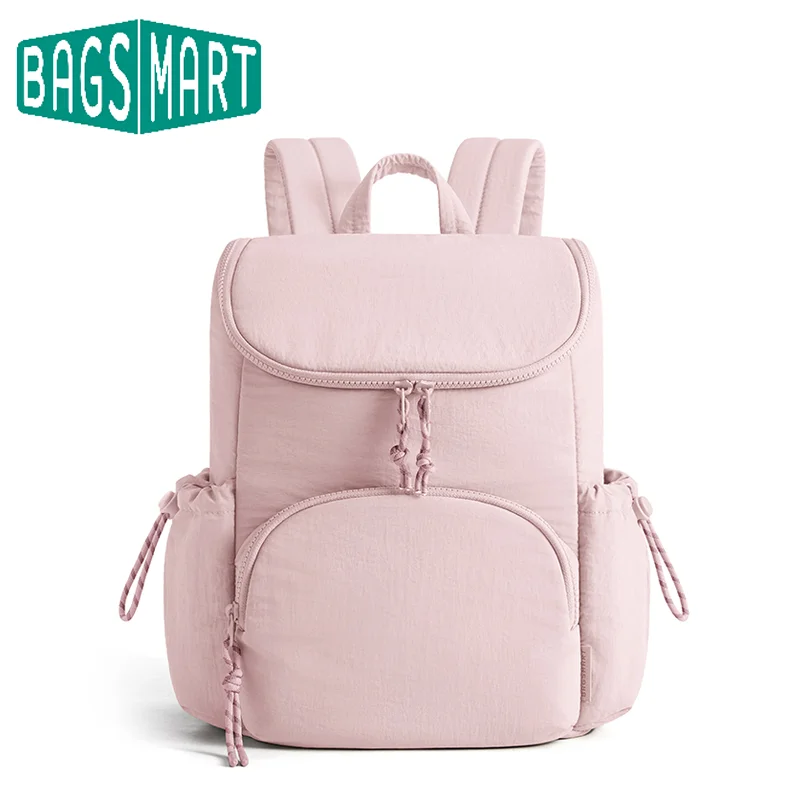 BAGSMART 14-Zoll-Laptop-Rucksack, leichter Schulrucksack mit Kordelzug, Diebstahlschutz-Rückentasche, mehrere Fächer, lässiger Tagesrucksack für die Arbeit.