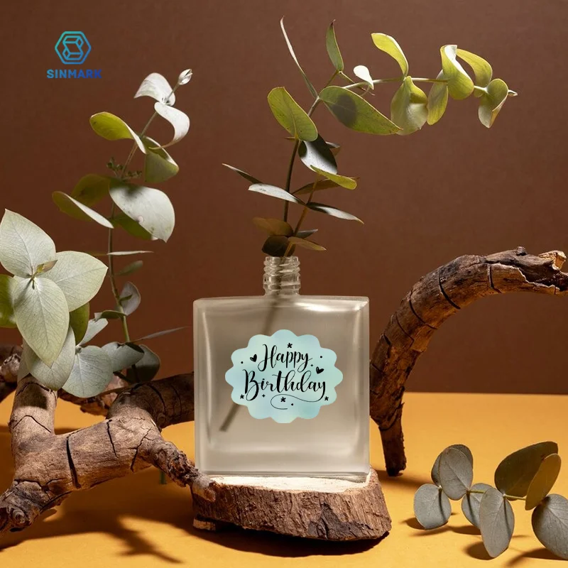 SINMARK ملصق حراري على شكل زهرة ملونة ملصق غير منتظم هدية علامة ورقية مصنوعة يدويًا بدلة ذاتية الصنع لطابعة Phomemo