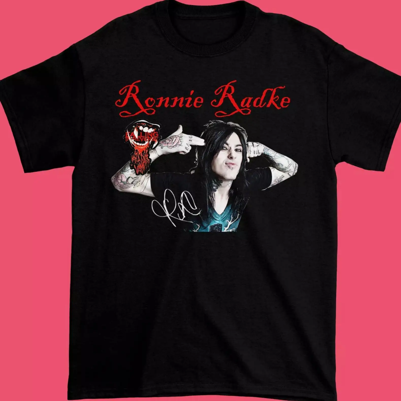 Ronnie Radke Falling in Reverse Cotton Black T-shirt Gift For Men Women S-5XL