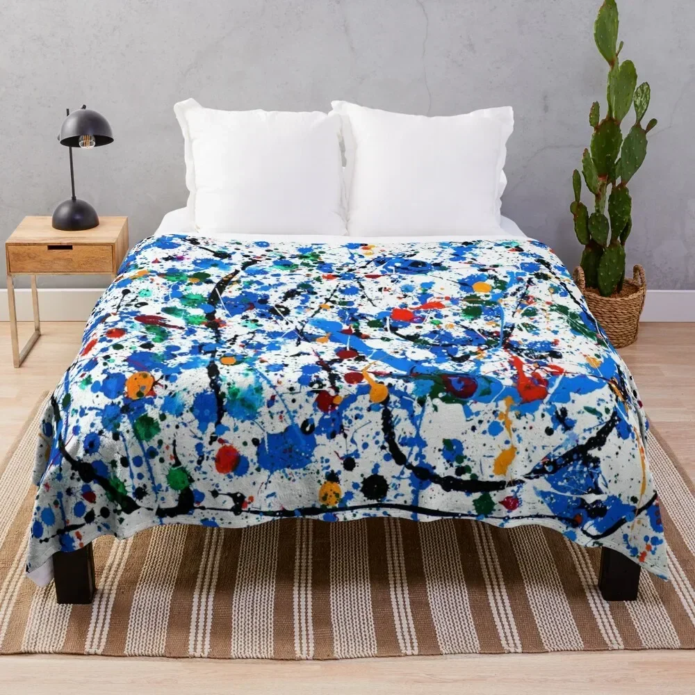 

Frenzy in Blue Throw Blanket Soft Bedroom Blanket for Night Sleeping