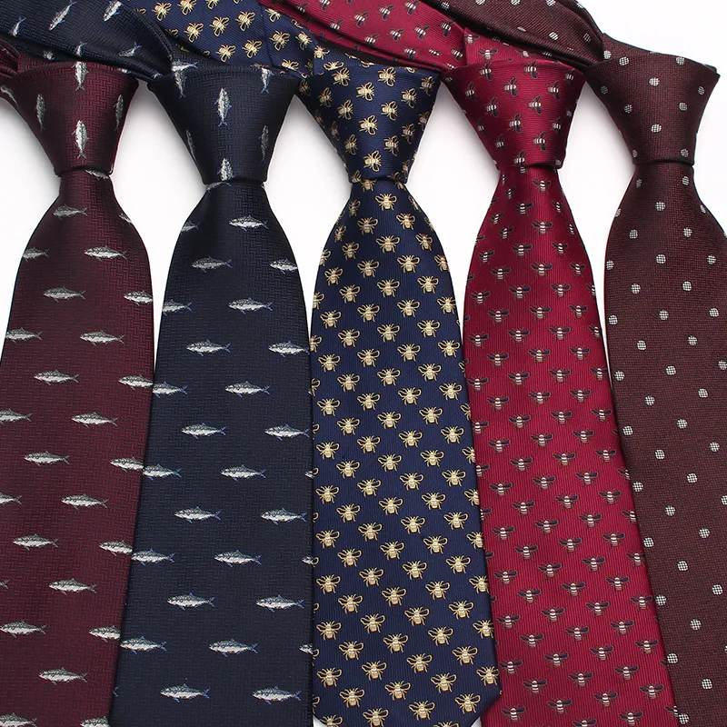 

New Men's 8cm Vintage Tie with Various Patterns and Colors of Polyester Silk Business Suit Accessories Tie