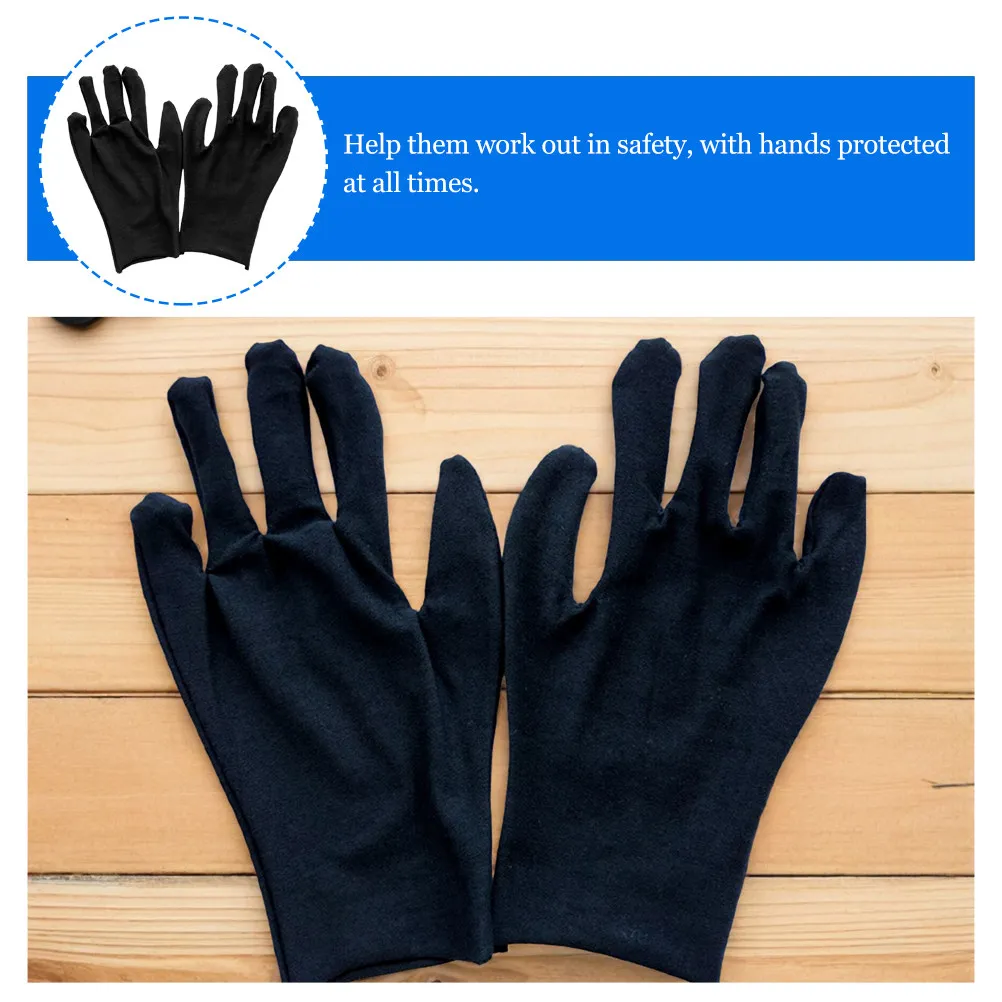 12Pairs Thick Cotton Gloves Labour Protection Comfortable Working Gloves Hand Safety Wear-Resistant Breathable