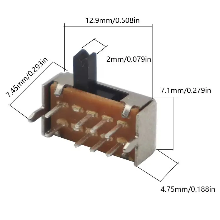 【50-10PCS】SK23D07 8Pin 3 Position 2P3T DP3T Miniature Slide Switch Side Handle High 4mm SK23D07VG4