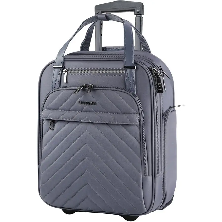 

On Underseat 16inch Multifunctional Underseater Lightweight Overnight Suitcase with Wheels, Roller Case for Men Women Travel Bus