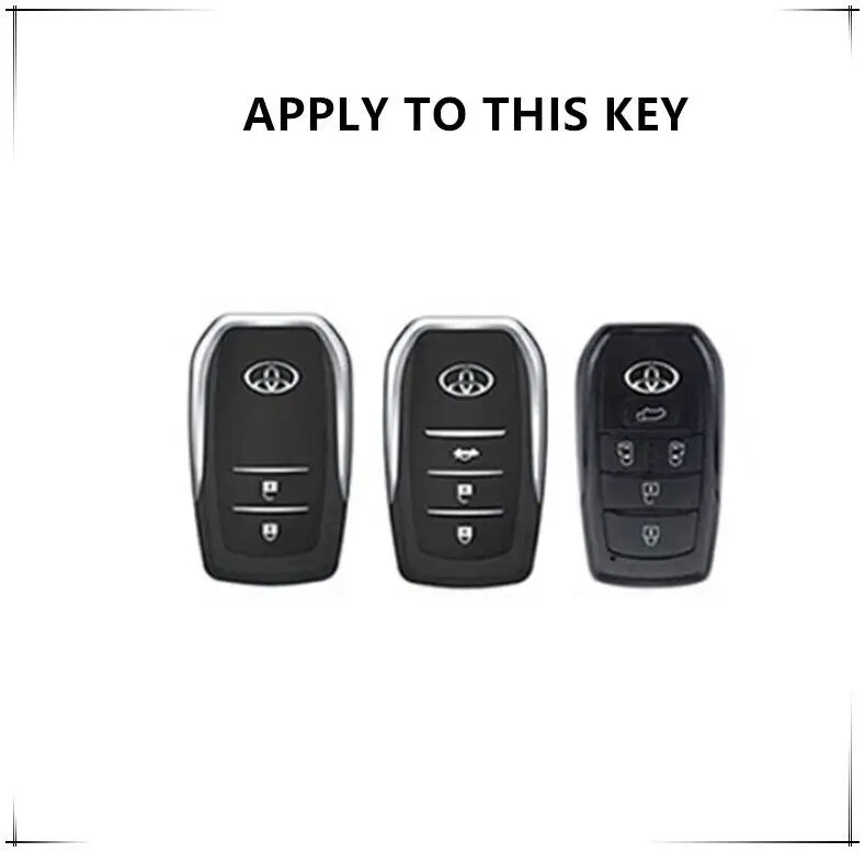 Zinc Alloy Leather Car Remote Key Fob Cover Case For Toyota Tundra Corolla Fortuner Tacoma Key Shell Keychain