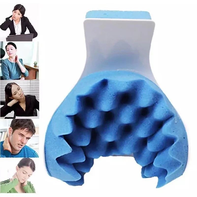 

Neck Support Pillow Durable Shoulder Head Relaxer Massager Neck Pain Muscle Tension Relief Massage Multi functional Pillow Blue