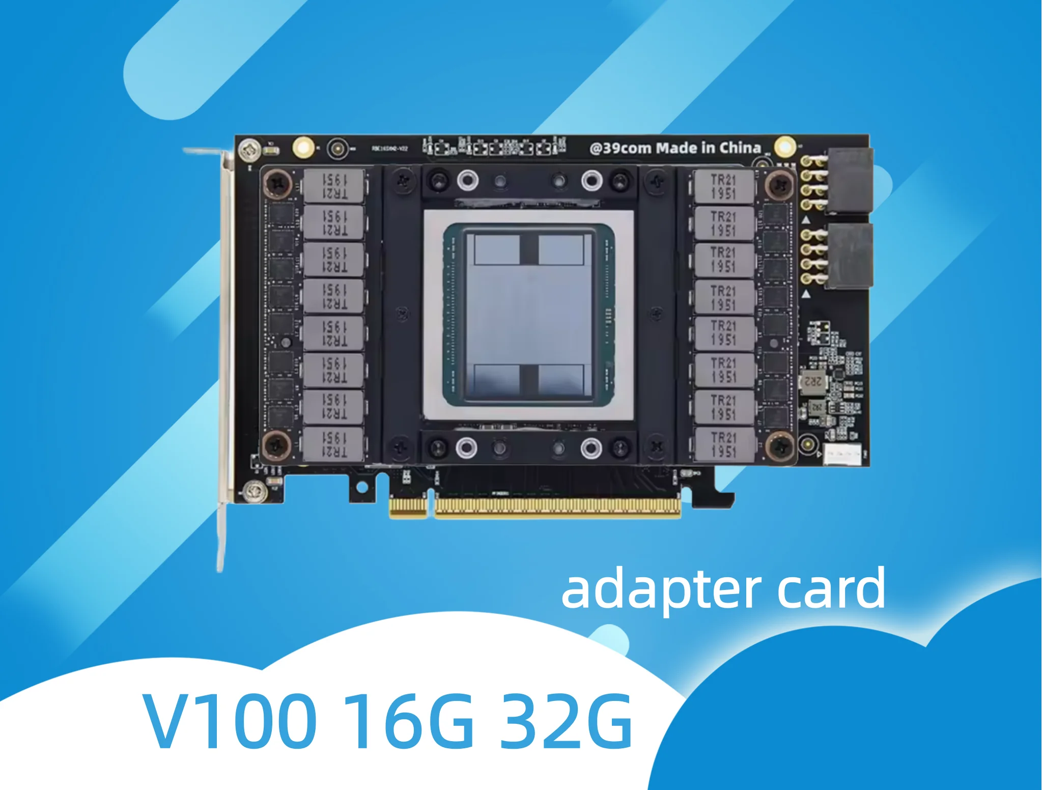 بطاقة الرسومات Nvidia V100 Sxm2 Pciex16 بطاقة محول V100 16g 32g Ai Nvlink سلبي لاستخدام وحدة معالجة الرسومات #1