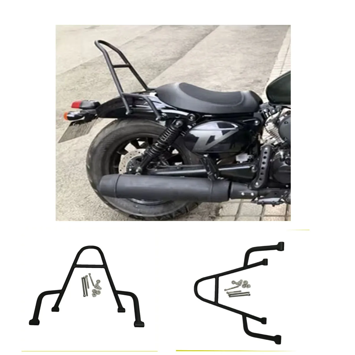 Motorcycle Black One-piece Detachables Passenger Backrest Sissy Bar For Hyosung GV300s GV300
