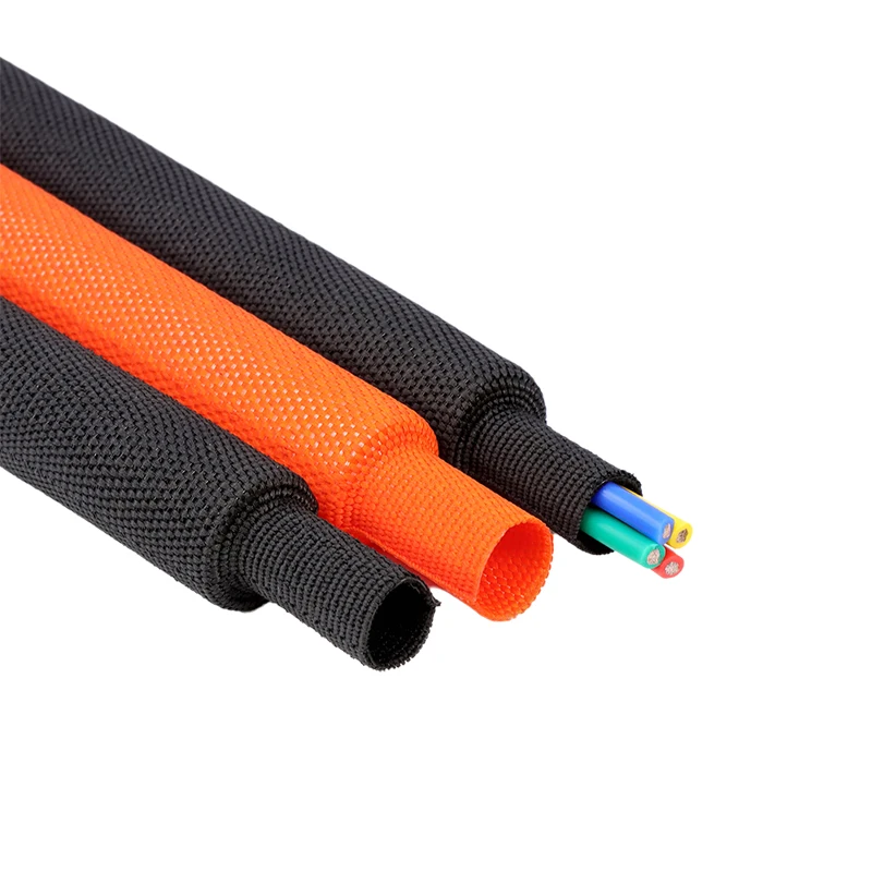 Heat Shrink Braided Cable Sleeve 6~100mm Insulation Flam Retardant Wire Wrap Sheath Protection PET Auto Line Organizer