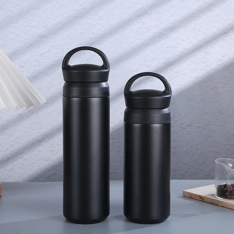 350ML 500ML Thermos Custom Print Logo Name Handle Easy Carry Vacuum Flask Stainless Steel Portable Bottle Outdoor Sports Travel
