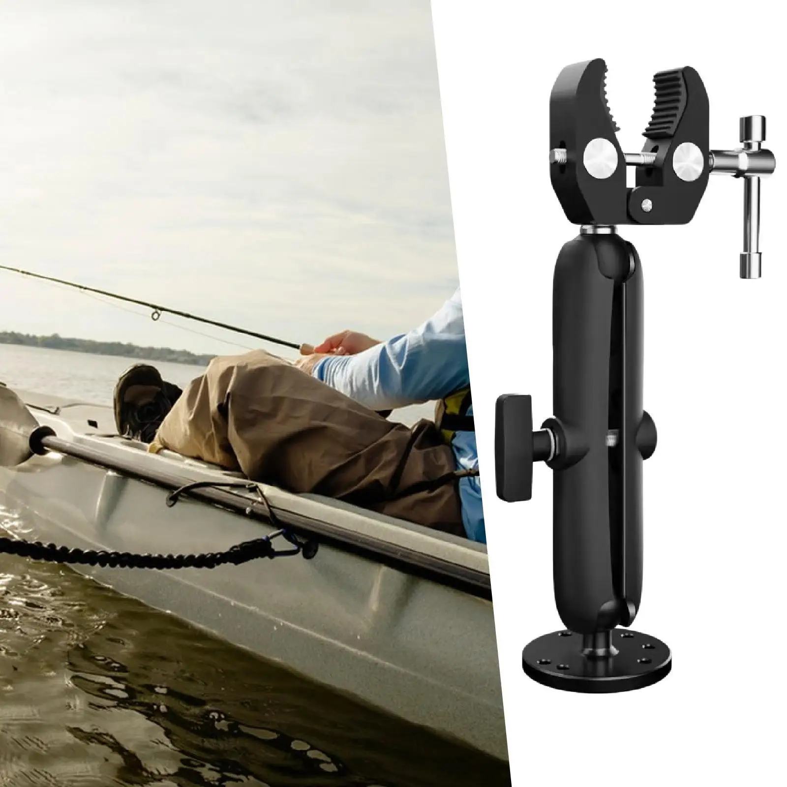 Metal Quick Release Clamp Trolling Motor Stabilizer Mount for Boating Sailing Kayak Pontoon Replacement