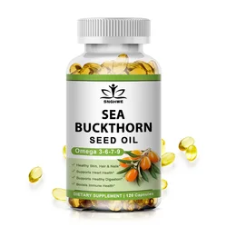 Organic Omega-7 Sea Buckthorn Seed Oil Capsule for Heart, Immune Support, and Intestinal Health, Healthy Skin, Hair and Nails