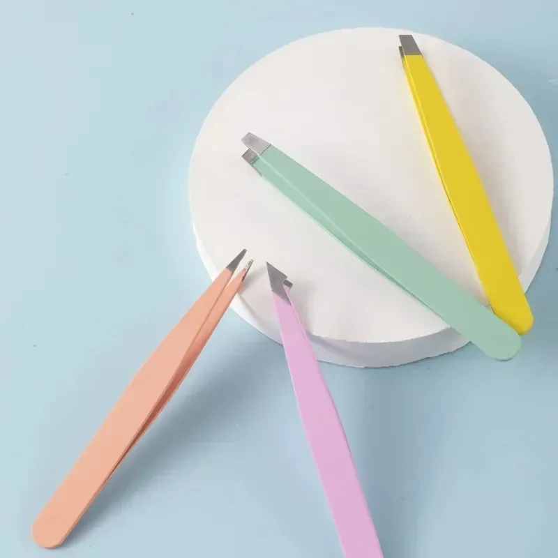 Nuove pinzette per sopracciglia in acciaio inossidabile Clip per sopracciglia angolata strumenti cosmetici per la depilazione estensione delle ciglia accessori per palpebre doppie