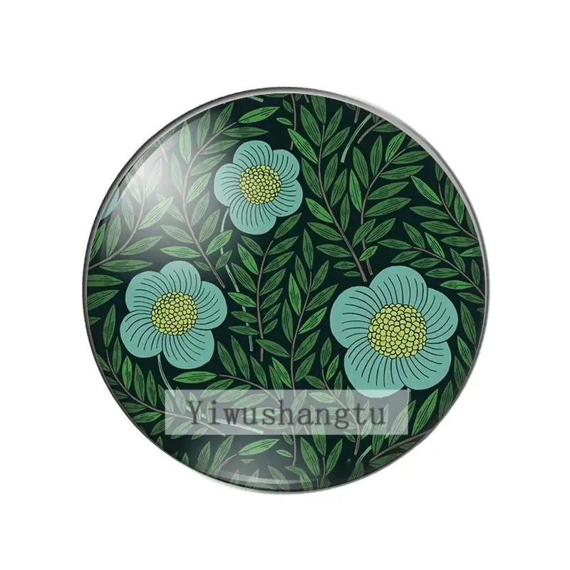 Art Oil painting flowers group pattern 10mm/12mm/20mm/25mm Round photo glass cabochon demo flat back Making findings