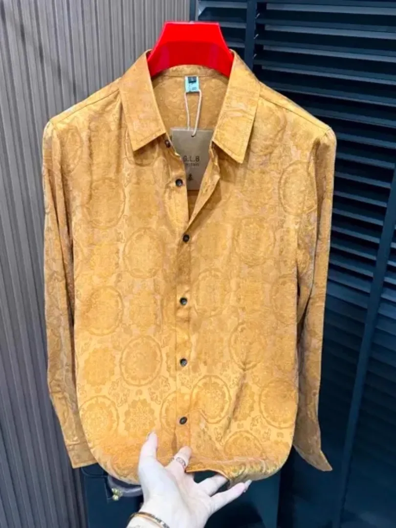 

Модная повседневная рубашка с длинным рукавом для мужчин: новая осенне-зимняя коллекция, удобная, универсальная, элегантная, приталенного кроя