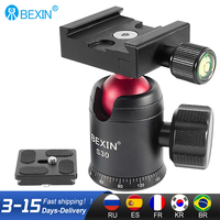 BEXIN Red Tripod Head Camera Professional Video Ball Head Mount 360 Degree Panoramic Universal Ballhead for DSLR Tripod Monopod