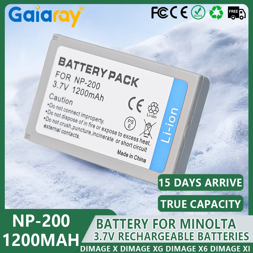 1-6Pc NP-200 NP200 Replacement Battery for Konica Minolta Dimage X Dimage Xg Dimage X6 Dimage Xi Dimage Xt Dimage Xt Biz Cameras
