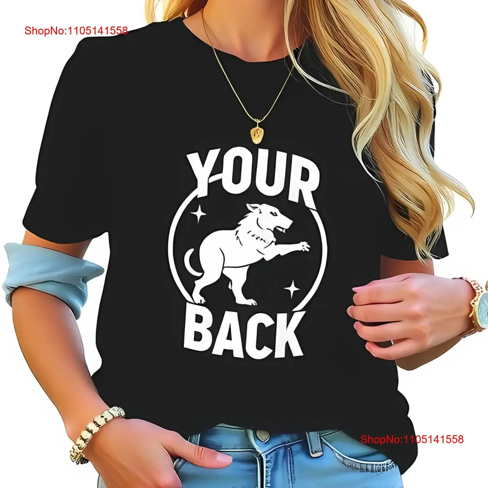 T-shirt en coton élégant avec loup audacieux et 'YOUR BACK, streetwear délavé vintage, haut pour homme, pour un usage quotidien, confortable