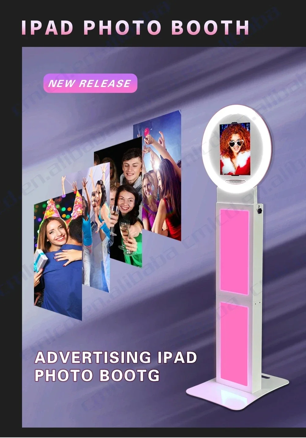 iPad Photo Booth Kiosk With LED Ring Light: Portable and Stylish for Your Wedding Day