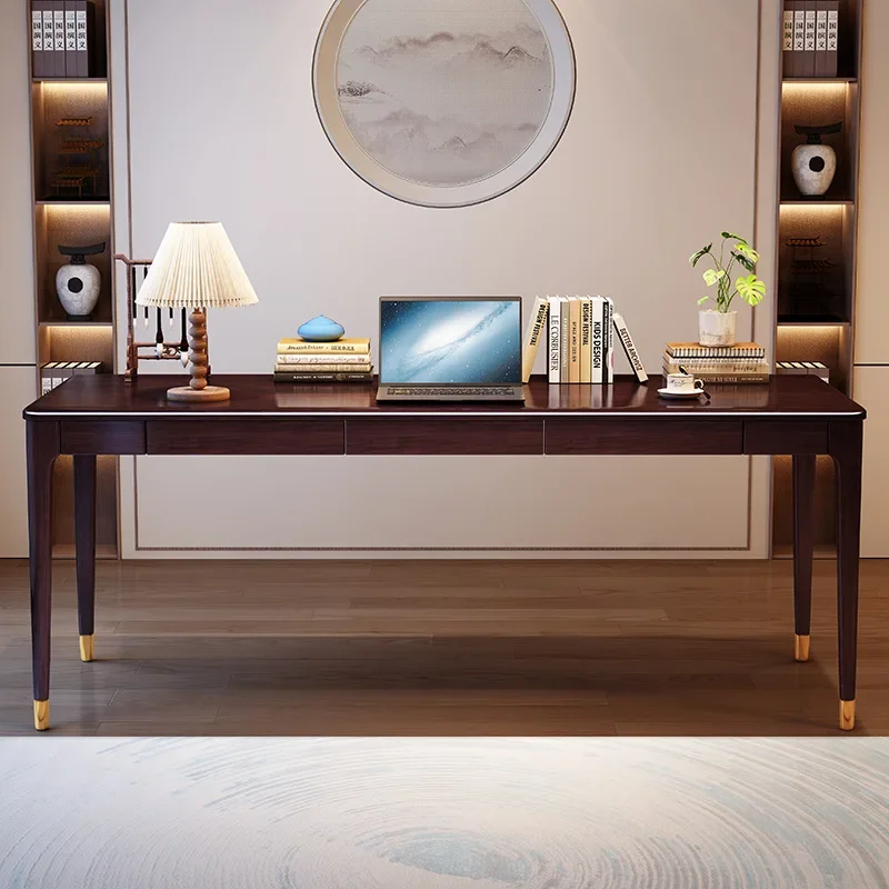 New Chinese-style solid wood computer desk, calligraphy table, home modern student writing