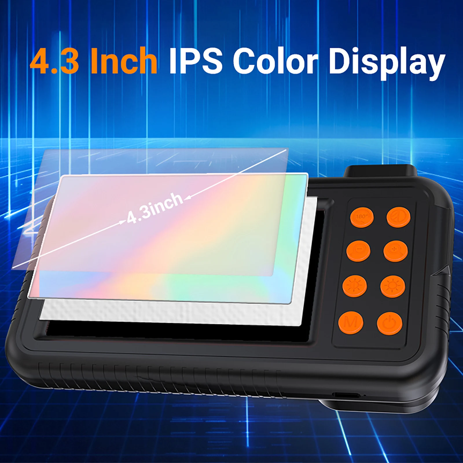 Industrial Endoscope Camera 4.3 " HD 1080P Car Inspection Borescope IP67 Waterproof Sewer Camera With 8 LED for Sewer Pipe