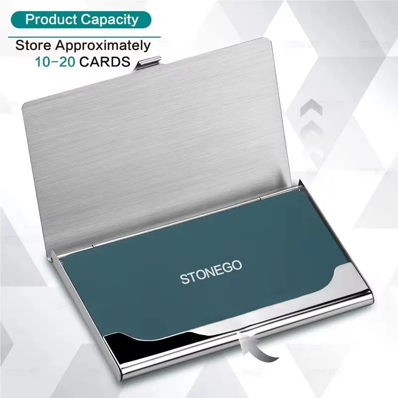 Metal Business Card Holder - Slim Pocket Business Card Case for Men & Women, Stainless Steel IC Cards Storage image 3