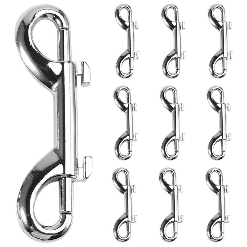 -A90P 10Pcs 88Mm B-Shape Zinc Alloy Double End Snap Hooks For Scuba Diving, Quick Link Spring Carabiner