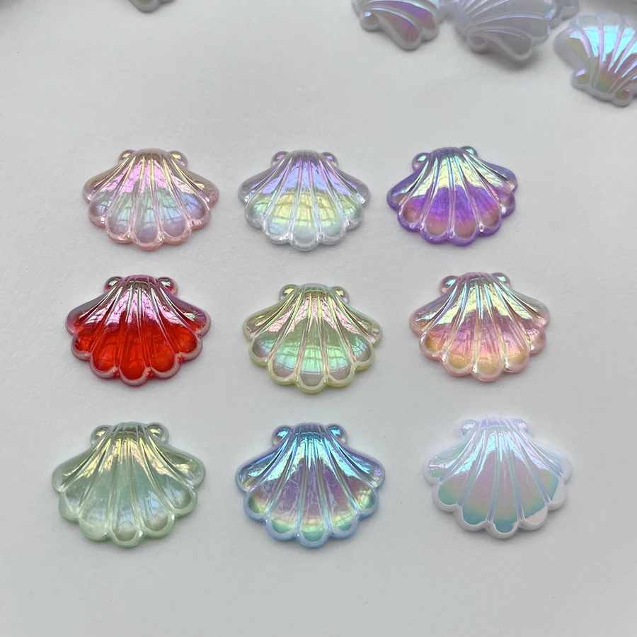 10 pieces 27*22mm beautiful AB color Shell Crystal Rhinestone Flat back scrapbook diy hair decoration accessories