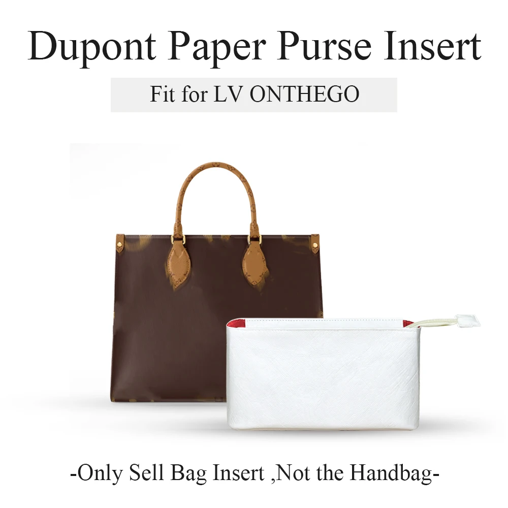 

Dupont Paper Purse Organizer Insert Fit for LV ONTHEGO Tote, Small Inside Storage Bag In Bag Organizer Insert Inner Liner Bag