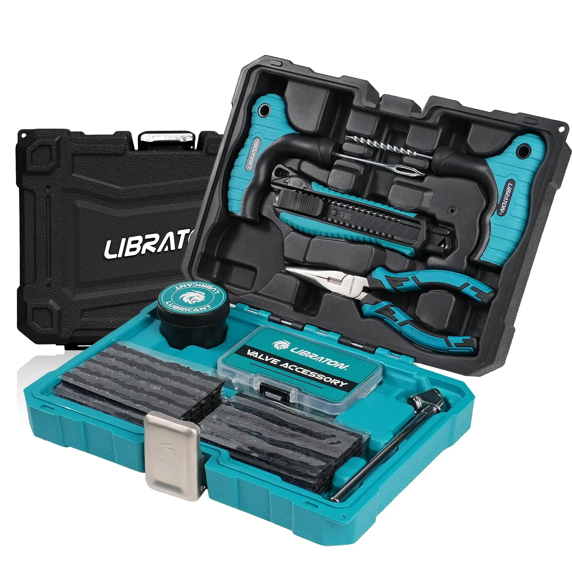 

Complete 78PCS Tire Repair Kit for Punctures & Flats, Heavy Duty Plug Patch Set for Garage & Roadside