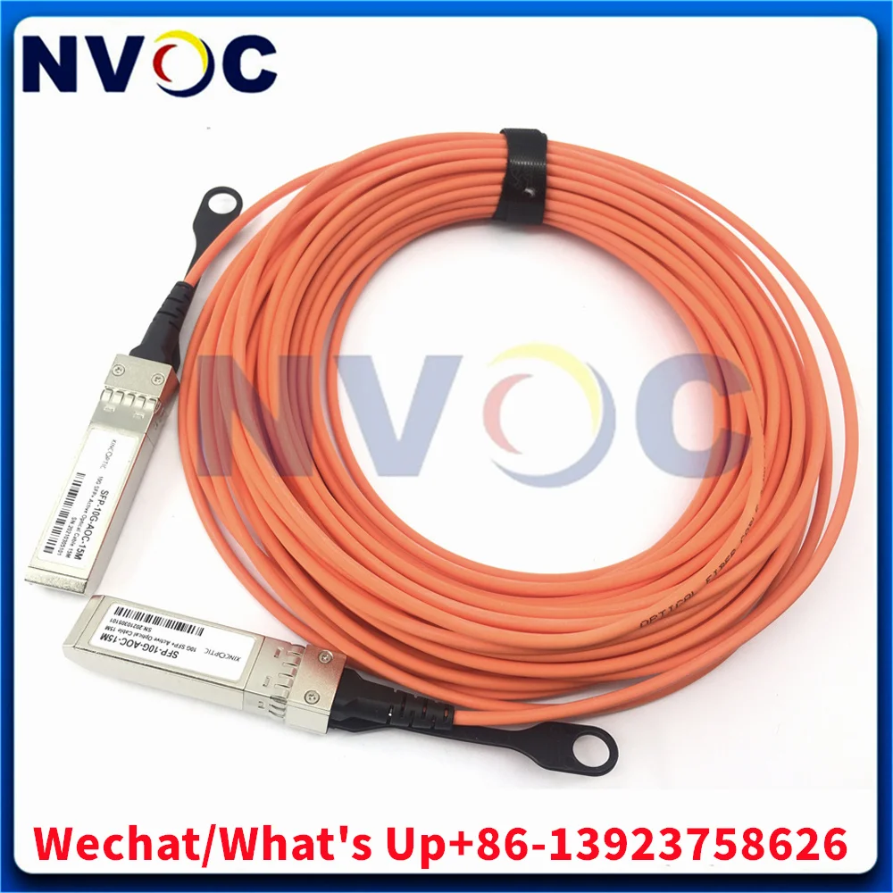 10GBASE OM2 SFP+ AOC 15Mts Cable,OM3 Orange Active Optical,10G Multi Mode MMF 15M Fiber Optic Module