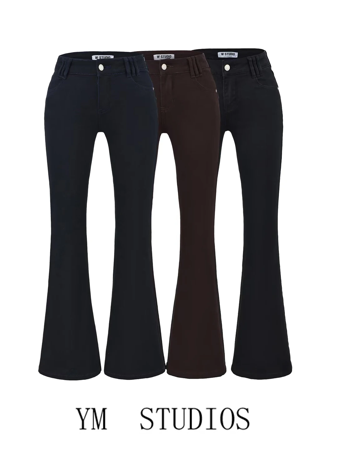 

Women's Slim Fit Low Waist Bell Bottom Jeans American Style Spring Fashion Leg Lengthening Comfortable to Wear Long Pants