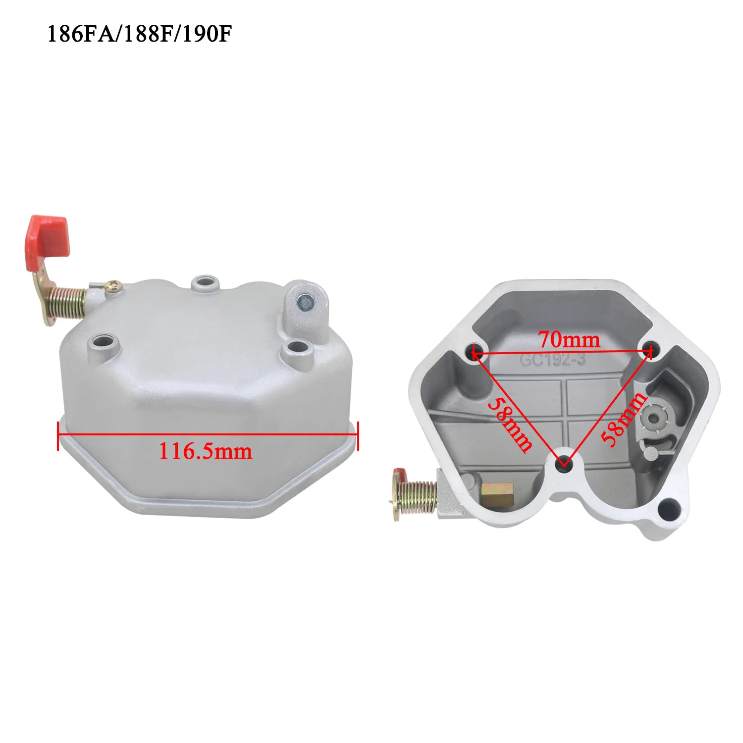 

Cylinder Head Cover for 170/173/178/186FA188/192F Microcultivator generator engine accessories Diesel generator cylinder cover