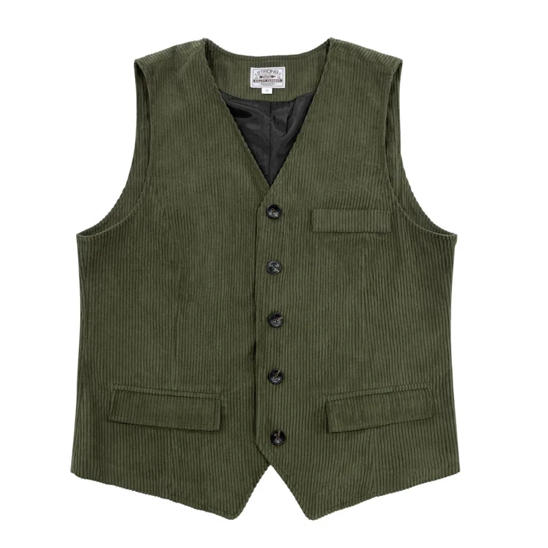 

Janpanese Styles Men’s Corduroy Workwear Vest Outdoor Lightweight Cargo Safari Fishing Shooting Travel Cargo Vest Multi Pockets