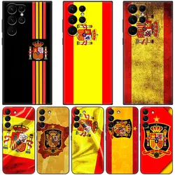 Spain flag Phone Case For Samsung Galaxy S23 S22 S21 Ultra S20 FE 5G S10E S10 Lite S9 S8 Plus S7 Edge Black Cover