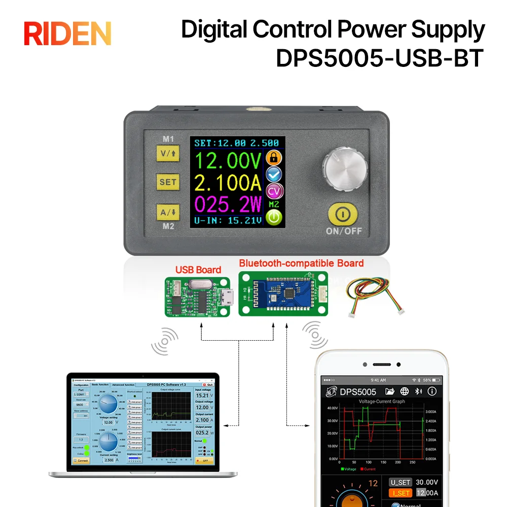 RIDEN DPS5005 Communication Constant DC DC Voltage current Step-down Power Supply module buck Voltage converter voltmeter 50V 5A