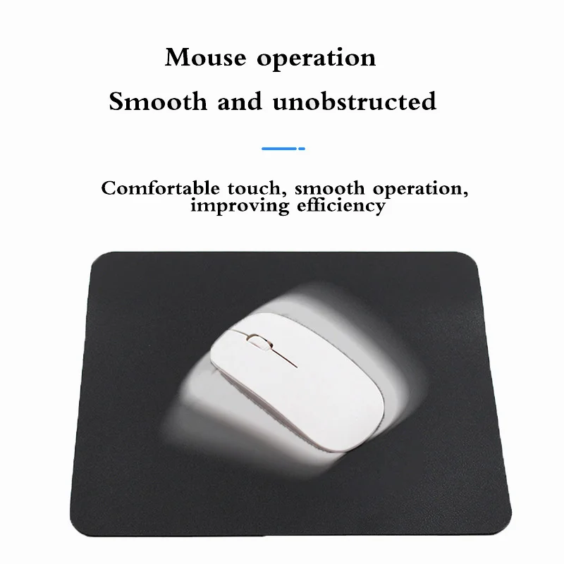 Simple Solid Color PU Leather Mouse Mat Anti Slip Waterproof Mouse Pad School Home Supplies Desk Set For Office Laptops Computer view 5