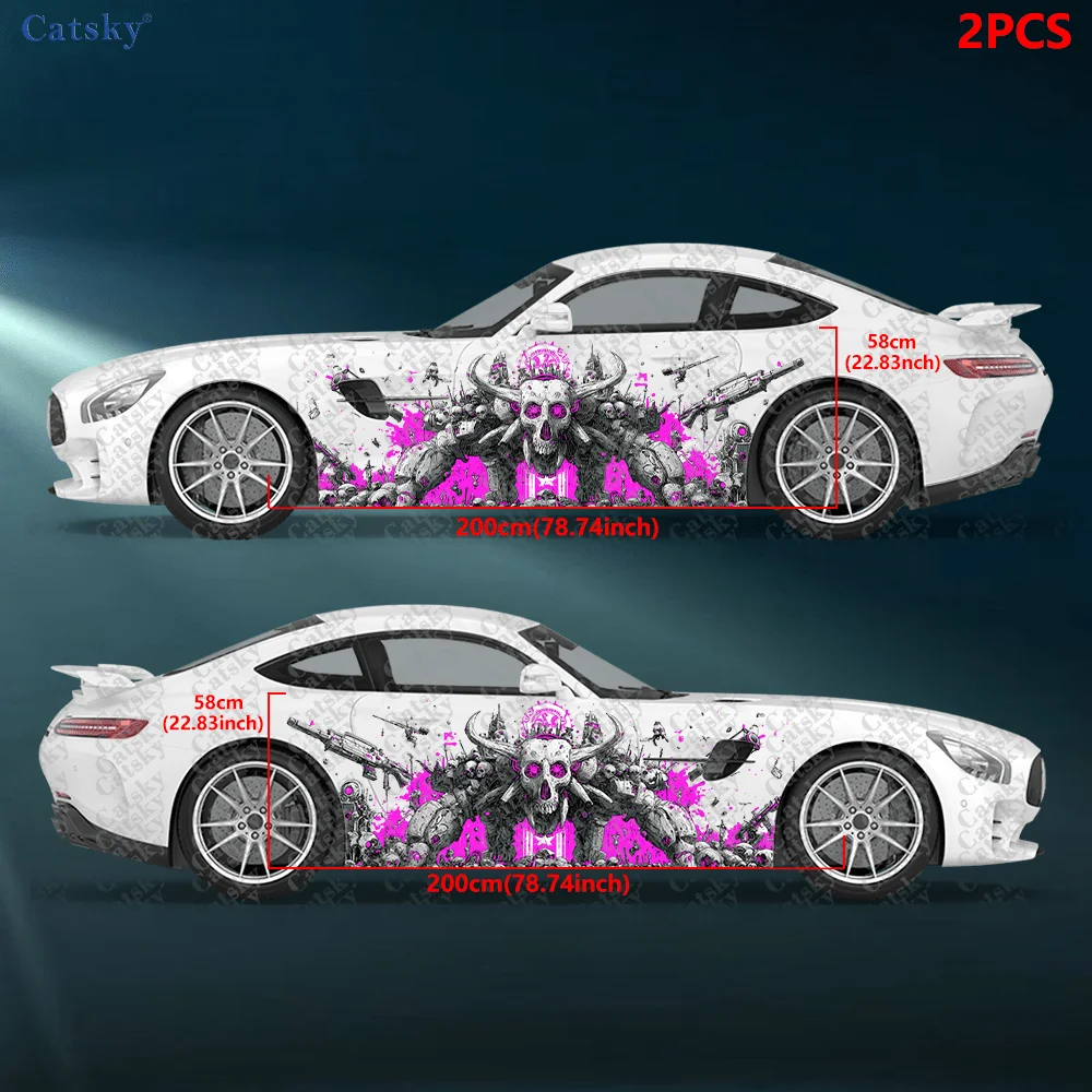 2pcs Mechanical monster splatter decals, for cars and trucks, durable, fade-resistant, easy to install and remove - Enhance your