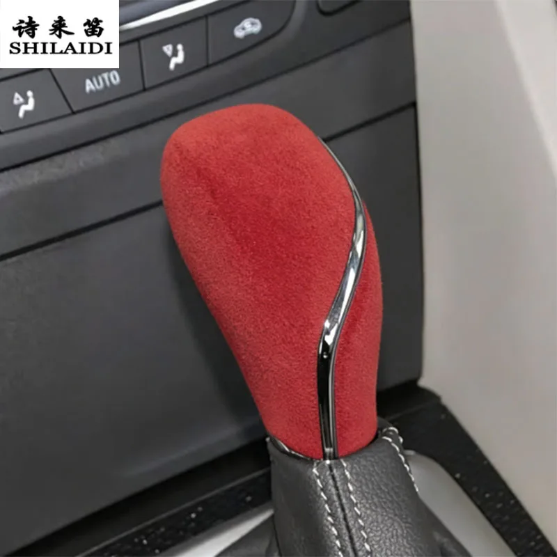 Suede leather Car Wrapping ABS Gear Shift Knob Head Cover For Buick Excelle 2015-2021 Automatic Transmission Sticker Interior