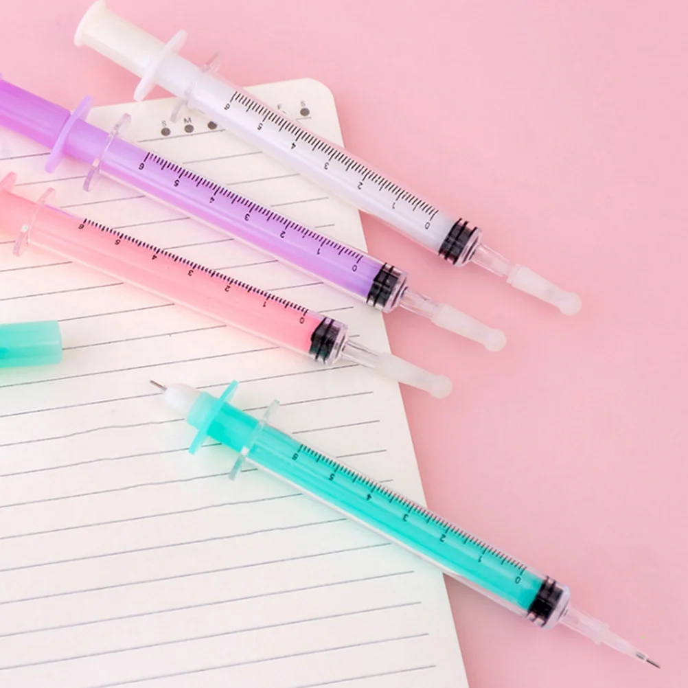 

12Pcs Black Ink Syringe Pens Plastic Gel Pens for Writing Journals Crafting School Party Favors Gel Pen