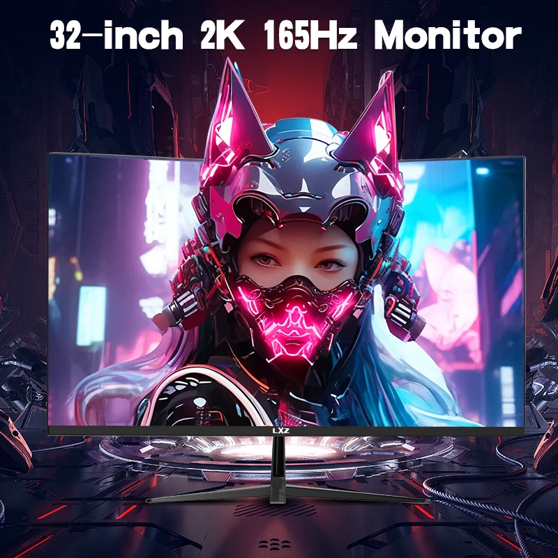 

LXZ Curved 32 Inch Gaming Monitor 1800R, 2K QHD 165hz Frameless Display 99% sRGB, 178°Wide Viewing Angle, Display Port HDMI