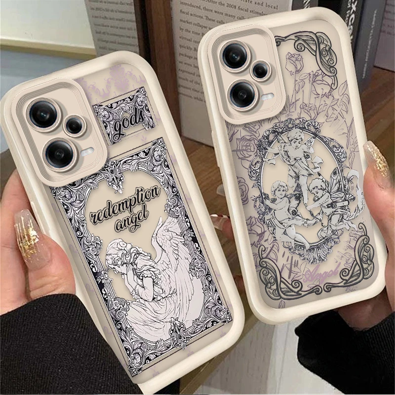 Retro Cupid Angel Phone Case for Xiaomi Redmi Note 13 12 11 Pro Plus 4G 5G 12S 11S 10S 10 9 9S 8 12C 13C A3 Soft Silicone Cover