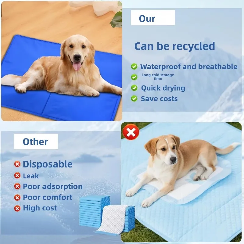 Cross-border Explosions PVC Cold Gel Pet Ice Pad Summer Cooling Dog Pad Waterproof Wear-resistant