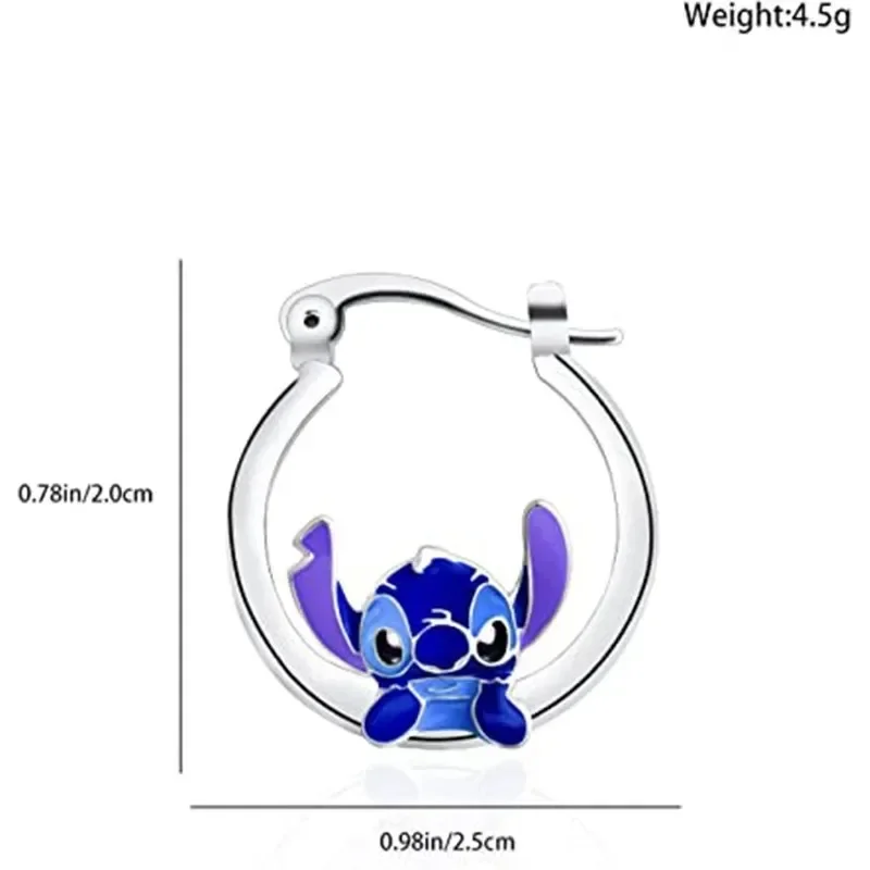 Disney Lilo & Stitch Ohr Anhänger Kawaii Stich Mode Frauen Metall Ohrring Zarte Cartoon Weibliche Schmuck Zubehör Mädchen Geschenk