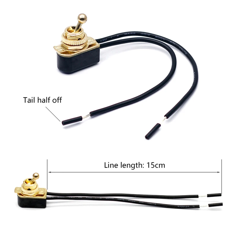 

AC 250V 6A On/Off Prewired Standard Toggle Switch With Wire Cable MT-2021 SPST Contacts Switch Electrical Equipment