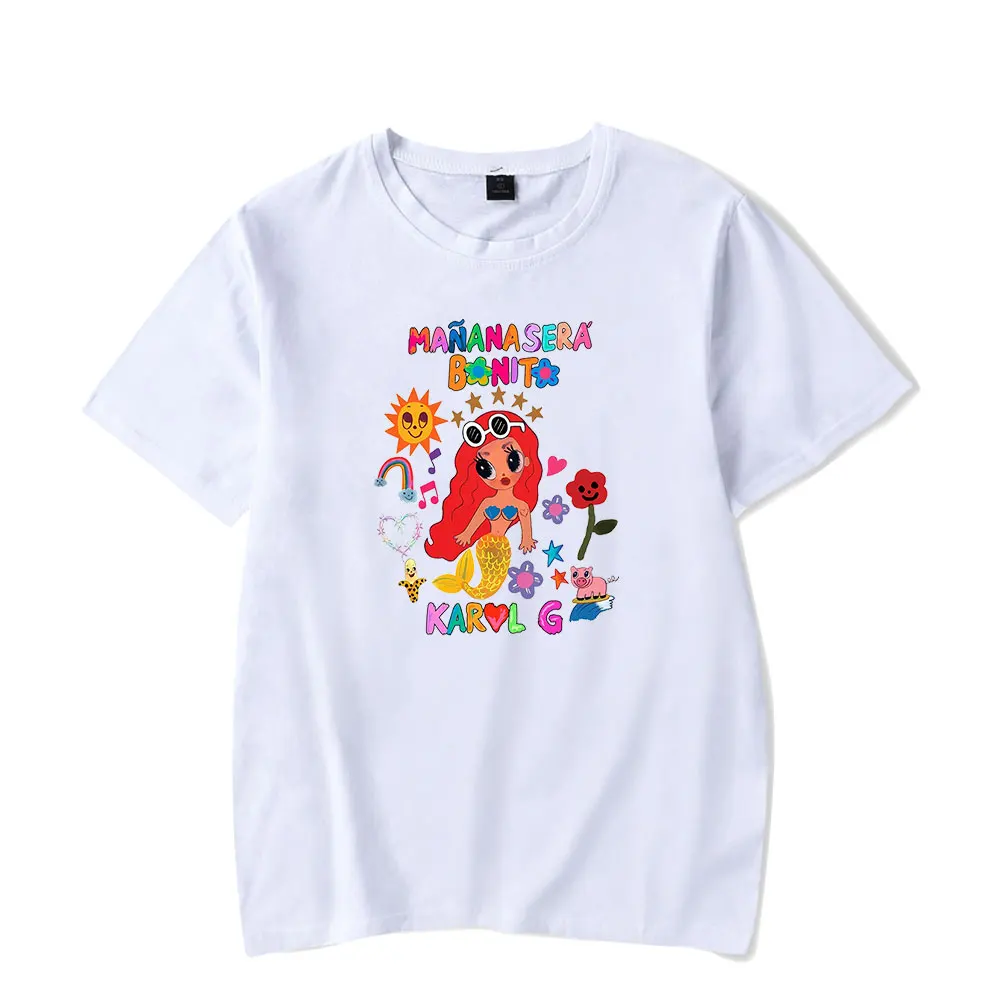 Karol G Manana Sera Bonito Streetwear logo Merch T-Shirt Men and Woman Short Sleeve Women Funny T Shirt Unisex Harajuku Tops
