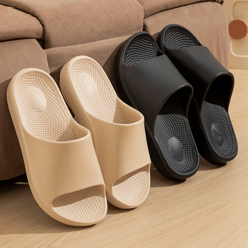 น้ําหนักเบา Soft Sole รองเท้าแตะสําหรับสตรีสีทึบลื่นอาบน้ําสไลด์ผู้หญิงฤดูร้อน Thcik แพลตฟอร์ม Eva Flip Flops
