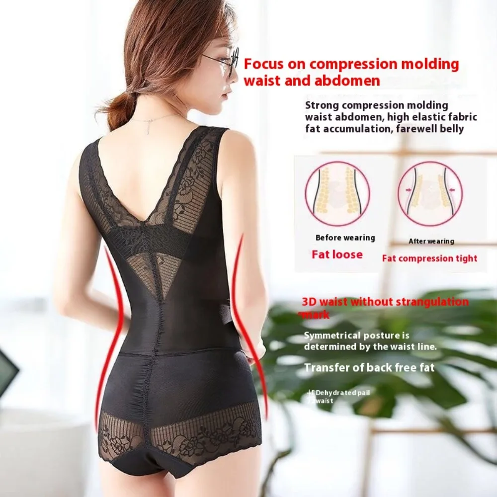 Summer Seamless Shapewear Women Postpartum Bodysuit Belly Fat Burner Shapers Hip Lift Body Sculpting Compress Underwear Bodysuit